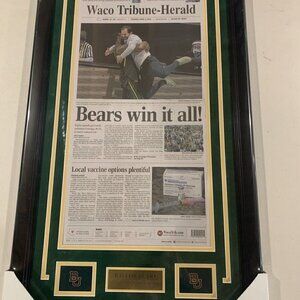 Baylor Bears 2021 National Champs Waco Tribune-Herald newspaper framed
